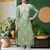 hand embroidered sage green rayon lucknowi chikankari straight kurta