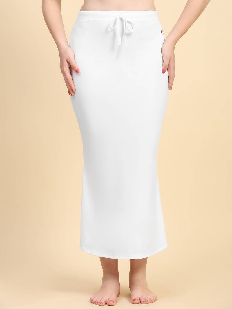 Women's Plain Nylon Petticoat Skirts Saree Silhouette Shape Wear set of 2