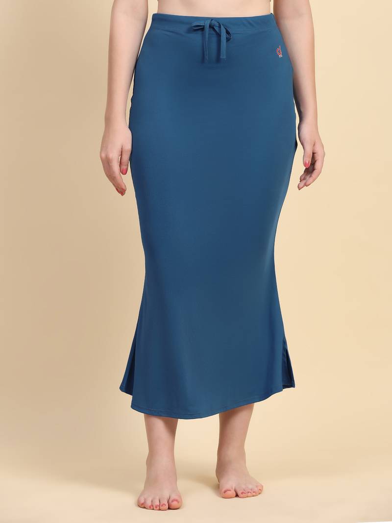 Women's Plain Nylon Petticoat Skirts Saree Silhouette Shape Wear set of 2