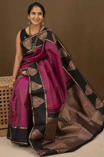 Purple Faux Banarasi Silk Traditional Saree