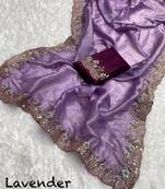 Lavender gold crush embroidery & sequence work with all over butta and amazing arc cutting