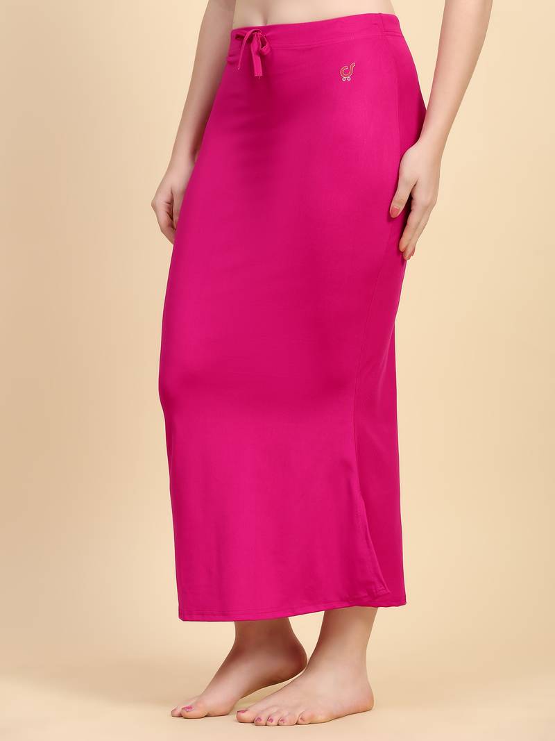 Women's Plain Nylon Petticoat Skirts Saree Silhouette Shape Wear set of 2