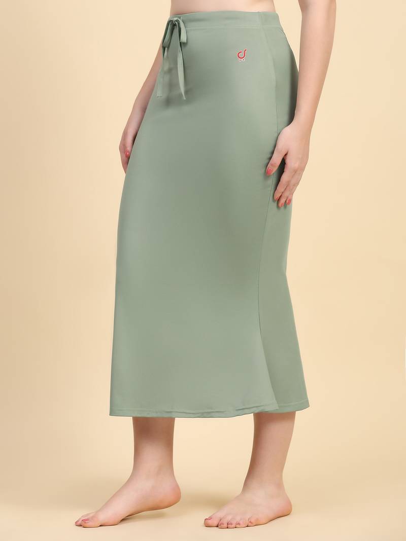 Women's Plain Nylon Petticoat Skirts Saree Silhouette Shape Wear set of 2