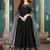 Black Slub Silk Embroidered Wedding Wear Designer Anarkali Suit