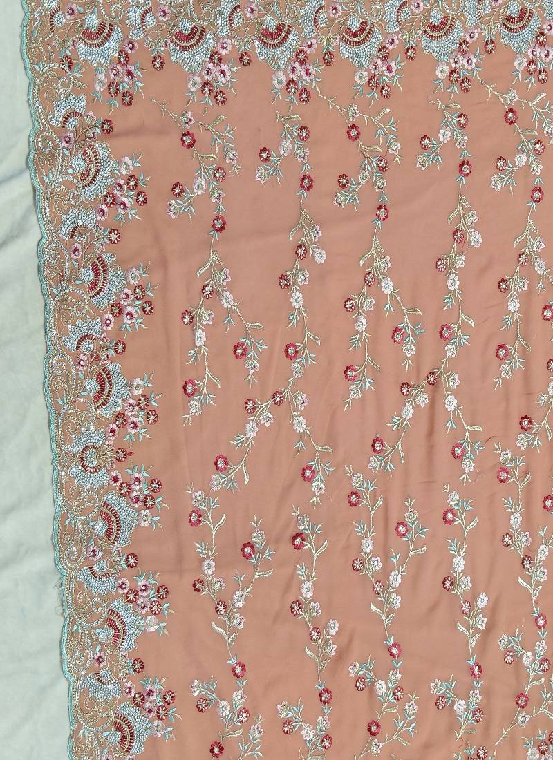 multi Georgette Saree With Thread Work