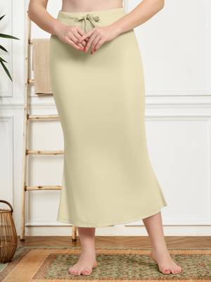 Trendmalls Women's Plain Nylon Petticoat Skirts Saree Silhouette Shape Wear set of 2 3