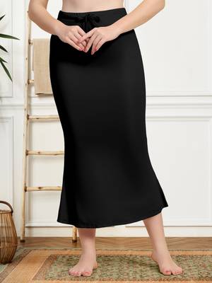 Trendmalls Plain Nylon Soft Petticoat Skirts Saree Silhouette Shape Wear set of 2 3