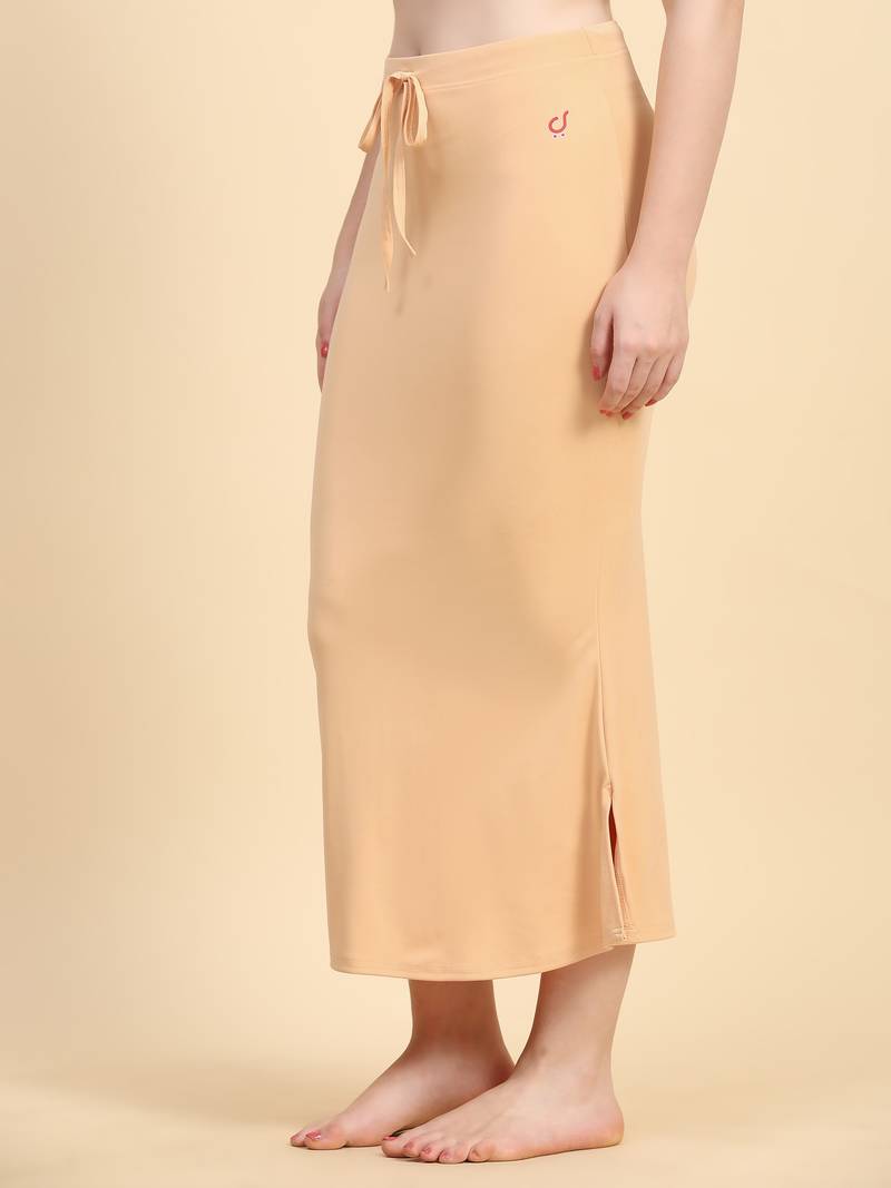 Women's Plain Nylon Petticoat Skirts for Saree Silhouette Shape Wear set of 2