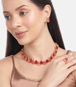  Red Color Crystal AD Gemstone-Studded Jewelry Set