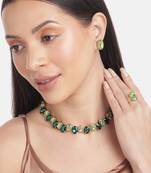  Green Color Crystal AD Gemstone-Studded Jewelry Set