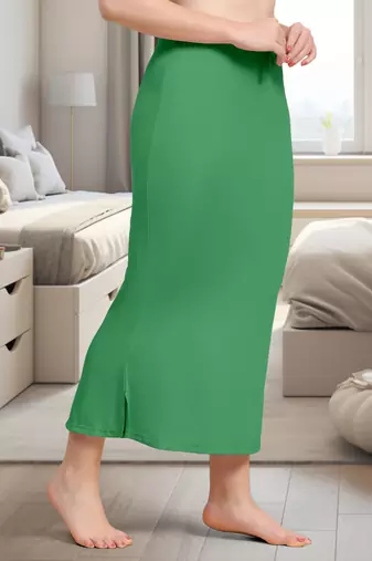 Women's Plain Nylon Petticoat Skirts Saree Silhouette Shape Wear set of 2