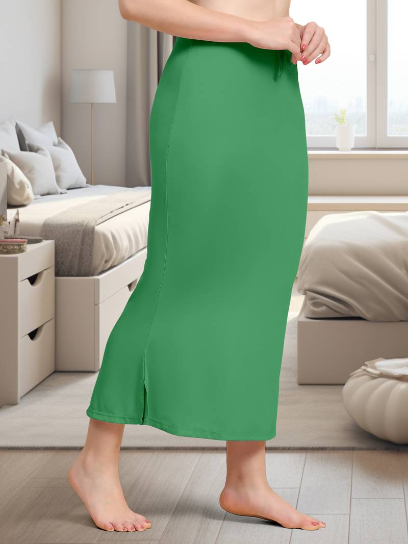 Women's Plain Nylon Petticoat Skirts Saree Silhouette Shape Wear set of 2