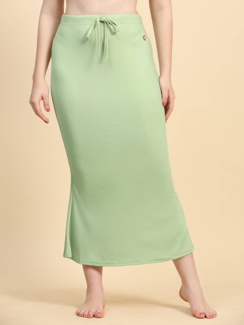 Women's Plain Nylon Petticoat Skirts Saree Silhouette Shape Wear set of 2