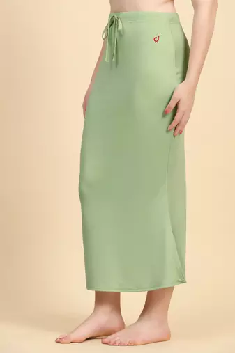 Women's Plain Nylon Petticoat Skirts Saree Silhouette Shape Wear set of 2