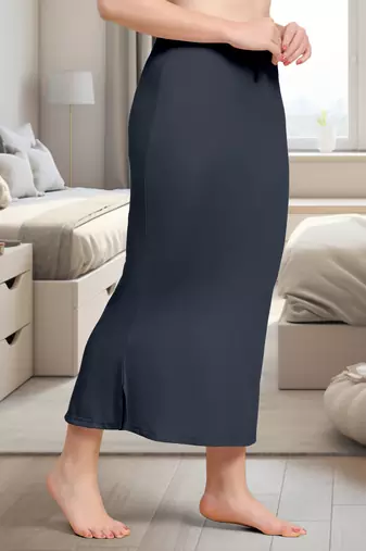 Women's Plain Nylon Petticoat Skirts Saree Silhouette Shape Wear set of 2