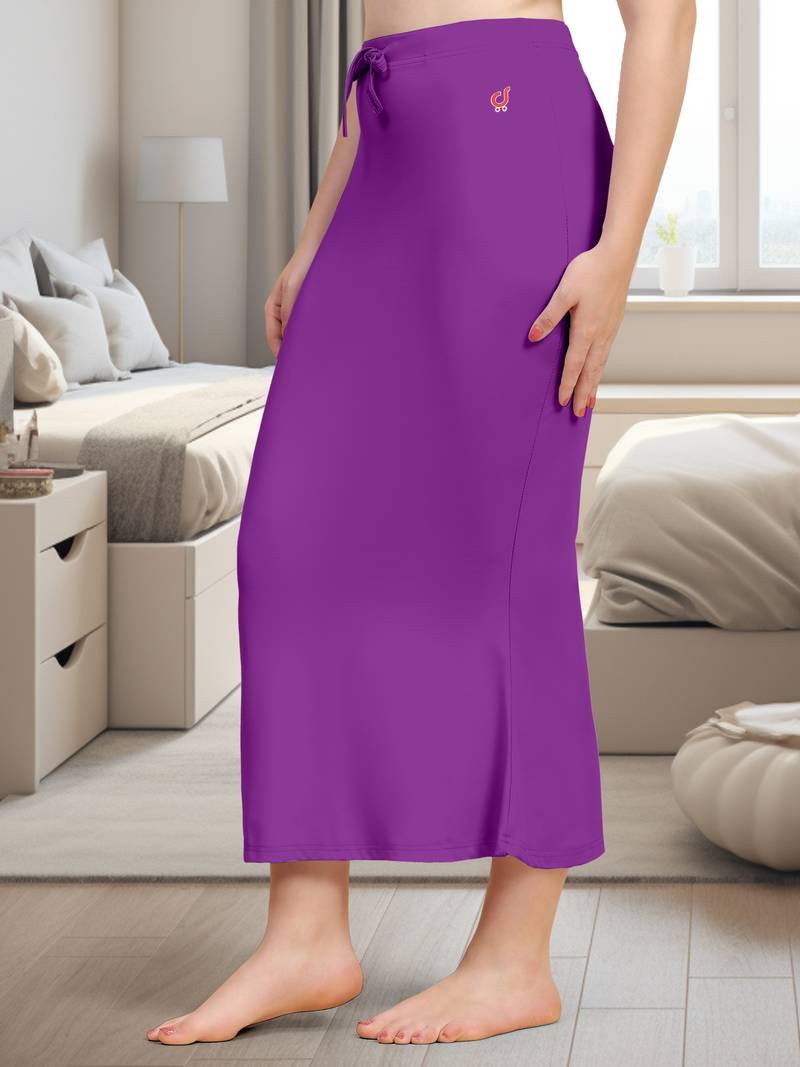 Women's Plain Nylon Petticoat Skirts Saree Silhouette Shape Wear set of 2