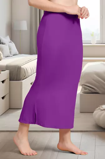 Women's Plain Nylon Petticoat Skirts Saree Silhouette Shape Wear set of 2