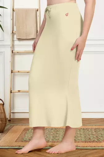 Women's Plain Nylon Petticoat Skirts Saree Silhouette Shape Wear set of 2