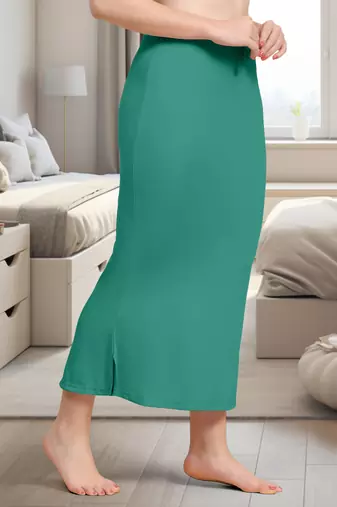 Women's Plain Nylon Petticoat Skirts Saree Silhouette Shape Wear set of 2