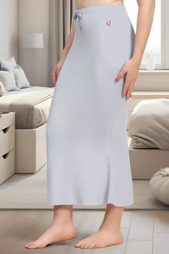 Women's Plain Nylon Petticoat Skirts Saree Silhouette Shape Wear set of 2