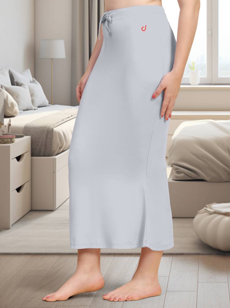 Women's Plain Nylon Petticoat Skirts Saree Silhouette Shape Wear set of 2