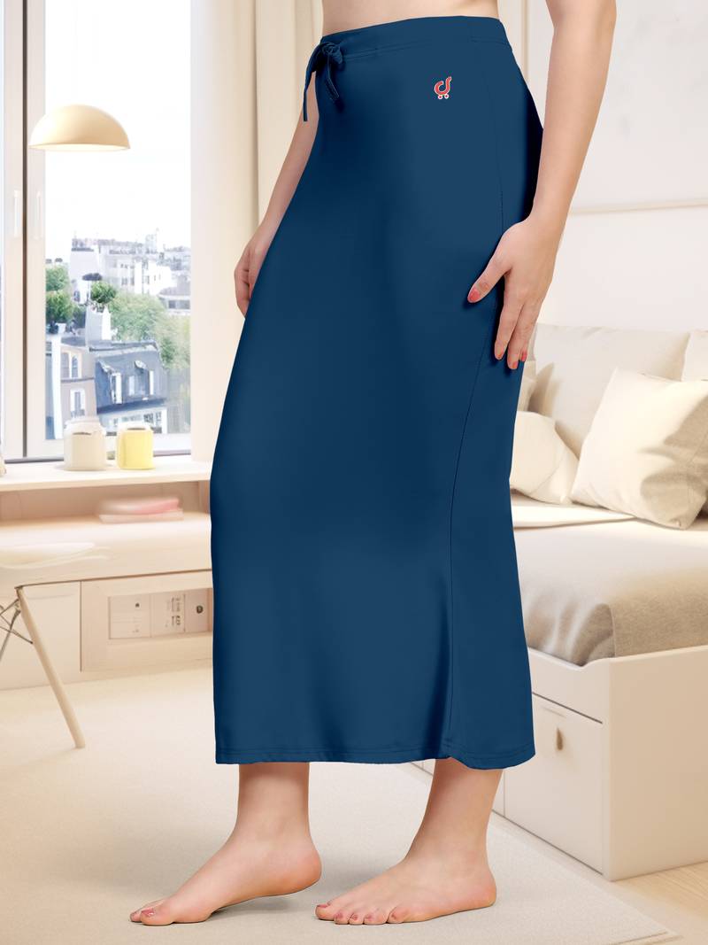 Women's Plain Nylon Petticoat Skirts Saree Silhouette Shape Wear set of 2