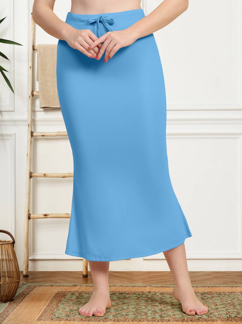 Plain Nylon Soft Petticoat Skirts Saree Silhouette Shape Wear set of 2