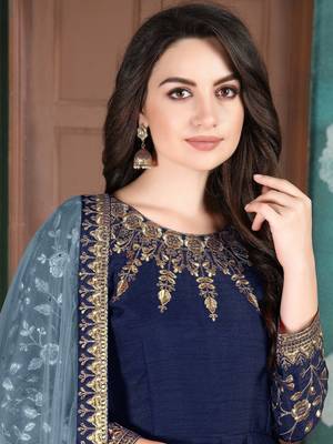 Blue Silk Anarkali Suit for Women 2