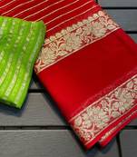 Red Color Viscose Georgette Saree