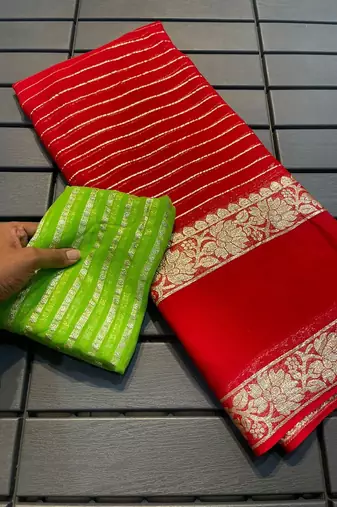 Red Color Viscose Georgette Saree