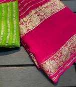 Rani-Pink Color Viscose Georgette Saree