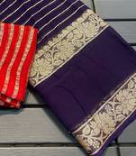 Purple Color Viscose Georgette Saree