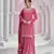 Dark pink chinon heavy embroidery wedding palazzo suits
