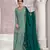 Dark green chinon heavy embroidery wedding palazzo suits