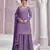 Purple chinon heavy embroidery wedding palazzo suits