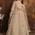 Cream Net Resham Embroidered Wedding Wear Designer Anarkali Semi-Suit