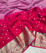 Pink Color 2D Viscose Georgette Saree 
