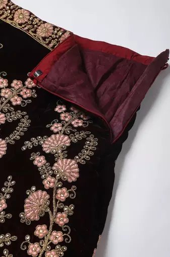 exceptional maroon embroidered lehenga set choli with dupatta