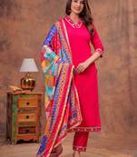 Jaipuri rani embroidered luxury celebrity roman silk kurta set