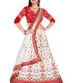 WHITE AND MAROON COLOUR PARTY WEAR LEHENGHA CHOLI WITH EMBROIDERY WORK