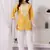 Yellow rayon fabric chikankari embroidery work formal kurti