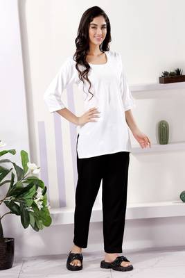 White rayon chikankari embroidery formal kurti 1