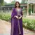 Purple beautiful faux georgette fabric resham and sequins work gown with dupatta