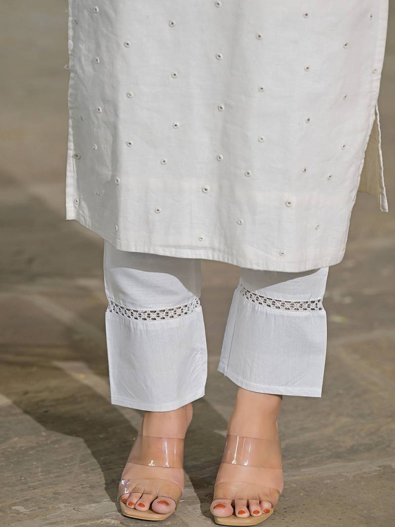 women blue rayon blend solid embroidered straight kurta trouser with dupatta