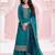 Teal blue beautiful zari embroidery work girlie palazzo dress