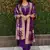 Purple Colour Premium Roman Silk Hand Work A Line Kurta Set