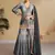 Grey beautiful chinon fabric heavy embroidered palazzo suit