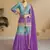 Purple beautiful chinon fabric heavy embroidered palazzo suit