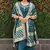 Teal Blue Colour Premium Roman Silk Hand Work A Line Kurta Set