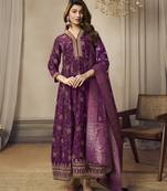 Purple beautifully designed readymade salwar kameez for ethnic trendy looks